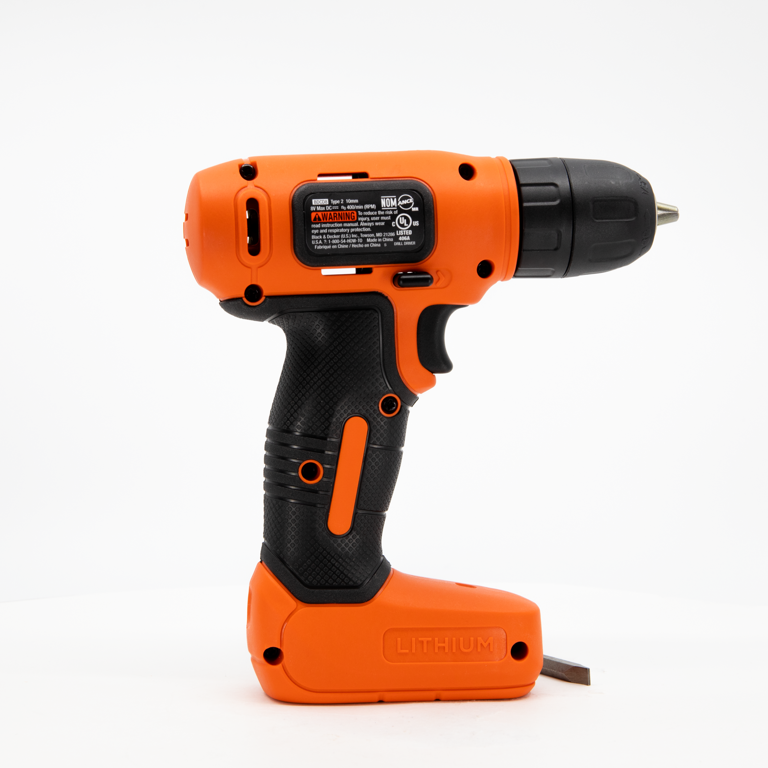 Black + Decker Black & Orange 8V Wireless Drill