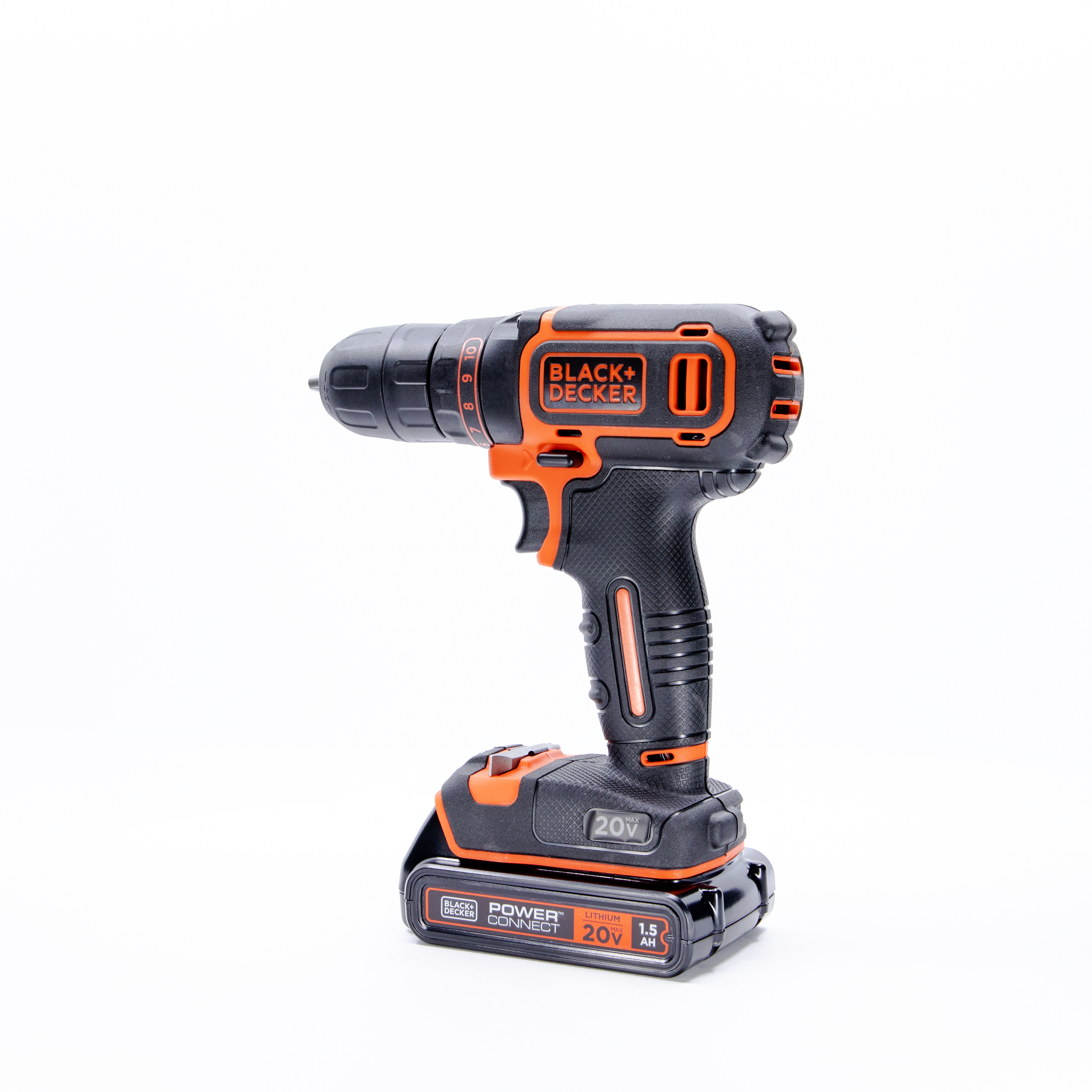 Black + Decker 20 Volt MAX* Cordless Lithium 3/8in. Drill/Driver One Battery  Model# BDCDD120C 