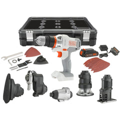 Black+decker Matrix 20V Max Drill Kit, Includes Jig Saw Attachment, Storage Case, Battery and Charger (BDCDMT1202KTJC1)