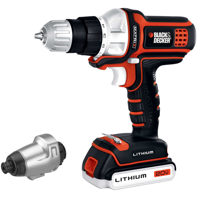 Profile of MATRIX 20 volt MAX lithium ion drill driver plus impact driver combo kit.