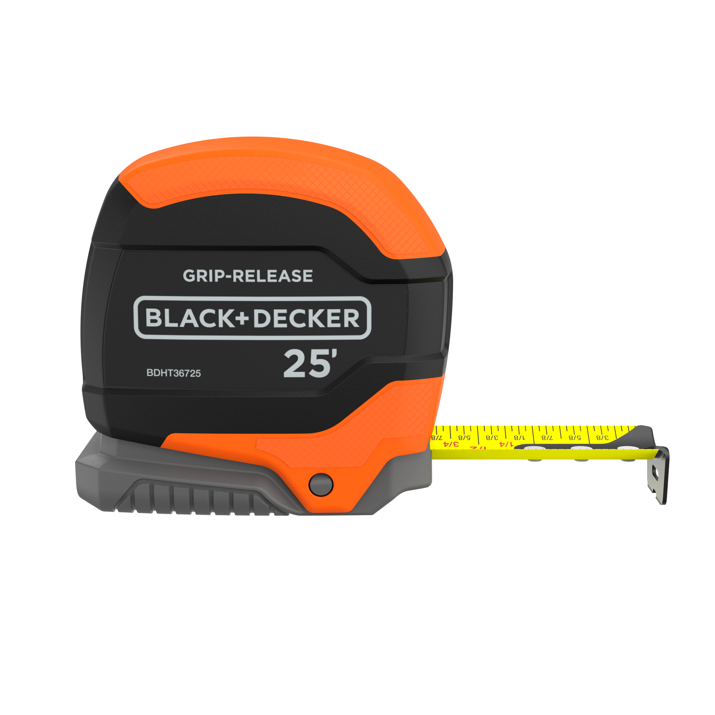 Tape Measure, Grip Release, Autolock & Self Lock, 25-Foot | BLACK+DECKER