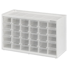 Small 30 drawer bin system with clear drawers