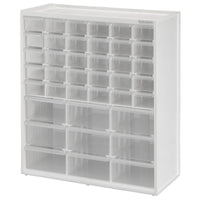 Large and small 39 drawer bin system with clear drawers