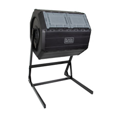 Side view of the BLACK+DECKER 40 Gallon Dual Chamber Tumbler Composter
