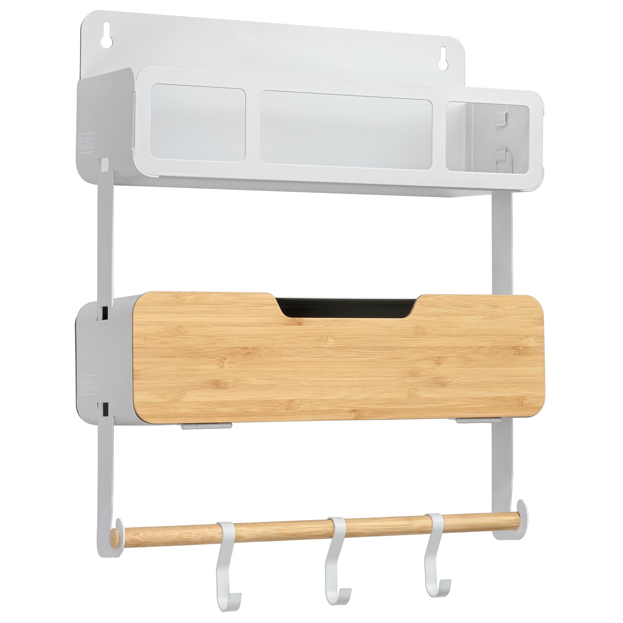 Black and decker hanging rack system combo kit in white and tan