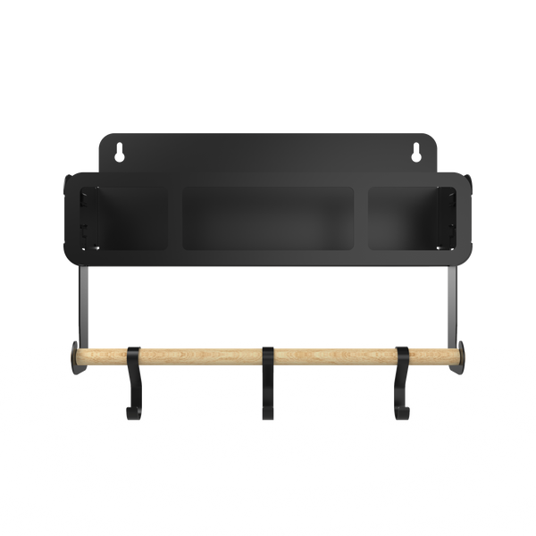 Hanging | Magnetic Rack System-Shelf With Brackets, Black