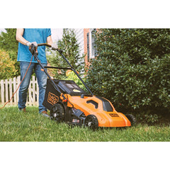 Profile of 13 Amp 20 inch Corded Electric Lawn Mower.
