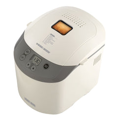 1.5 Pound Bread Machine with open lid on white background