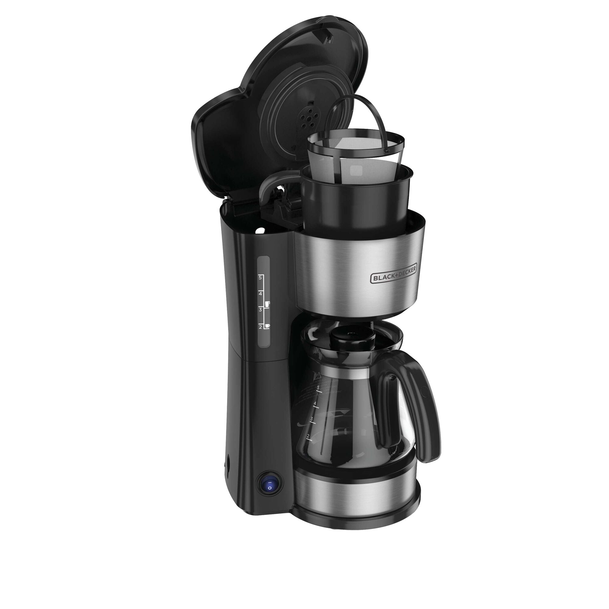 4-in-1 5-Cup* Station Coffeemaker, Black & Silver