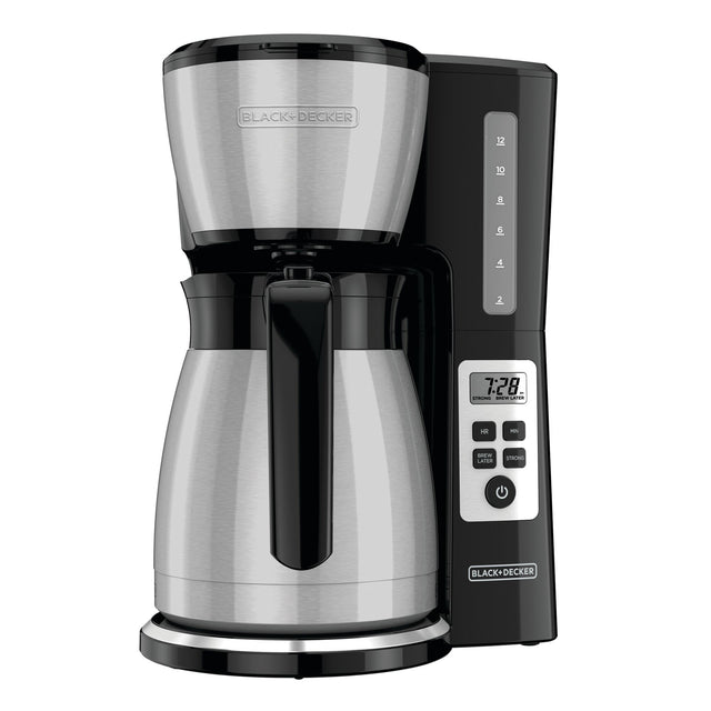 Front view of 12-Cup Thermal Programmable Coffeemaker on white background