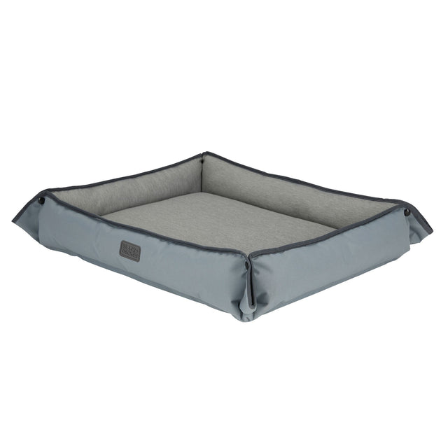 Side view of grey Black and Decker Large Dog Four Way Snap Pet Bed