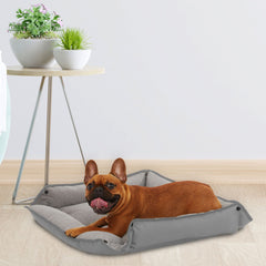 Side view of grey Black and Decker Large Dog Four Way Snap Pet Bed