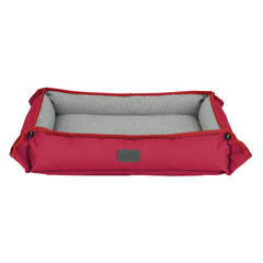 Front view of Red Black and Decker Small Dog Four Way Snap Pet Bed