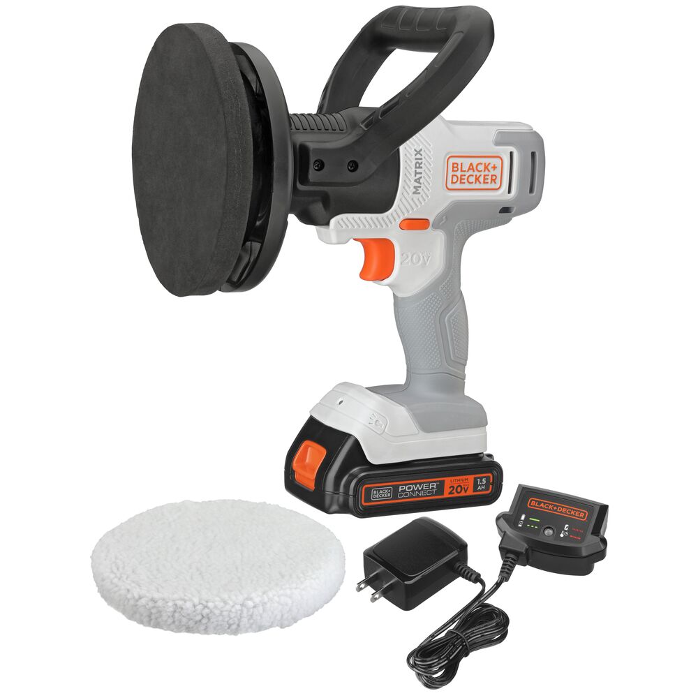 20V MAX *POWERCONNECT™ MATRIX™ Cordless Buffer Kit in White, Battery and Charger Included | BLACK+DECKER