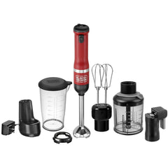 BLACK+DECKER kitchen wand 3in1 Cordless Kitchen multi-tool kit in red with immersion blender, hand mixer, can opener and food chopper attachments