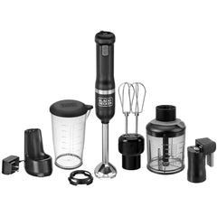 BLACK+DECKER kitchen wand 3in1 Cordless Kitchen multi-tool kit in black with immersion blender, hand mixer, can opener and food chopper attachments