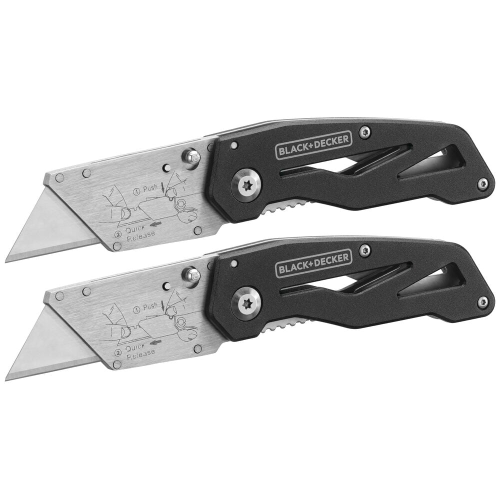 Utility Knife, Folding, 2 Pack | BLACK+DECKER