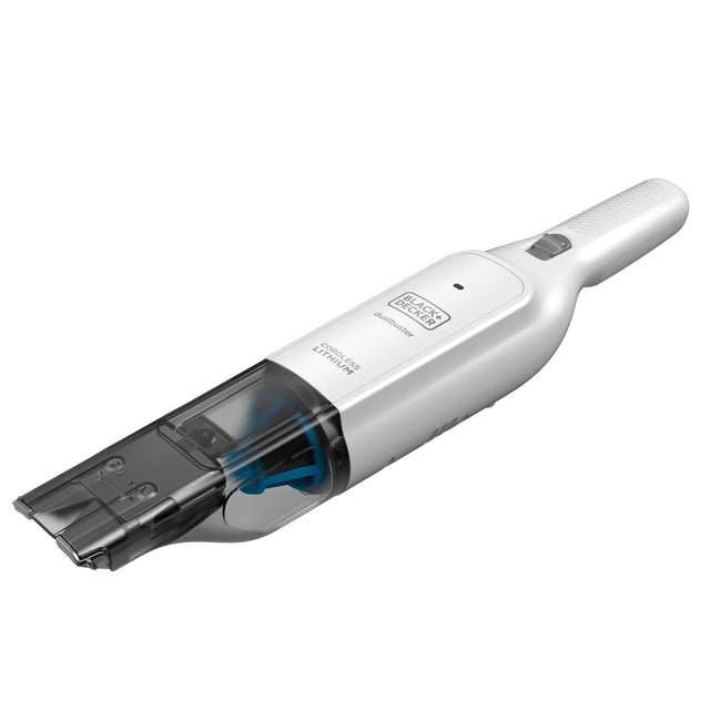 Side profile of dustbuster 12 volt MAX AdvancedClean cordless hand vacuum.