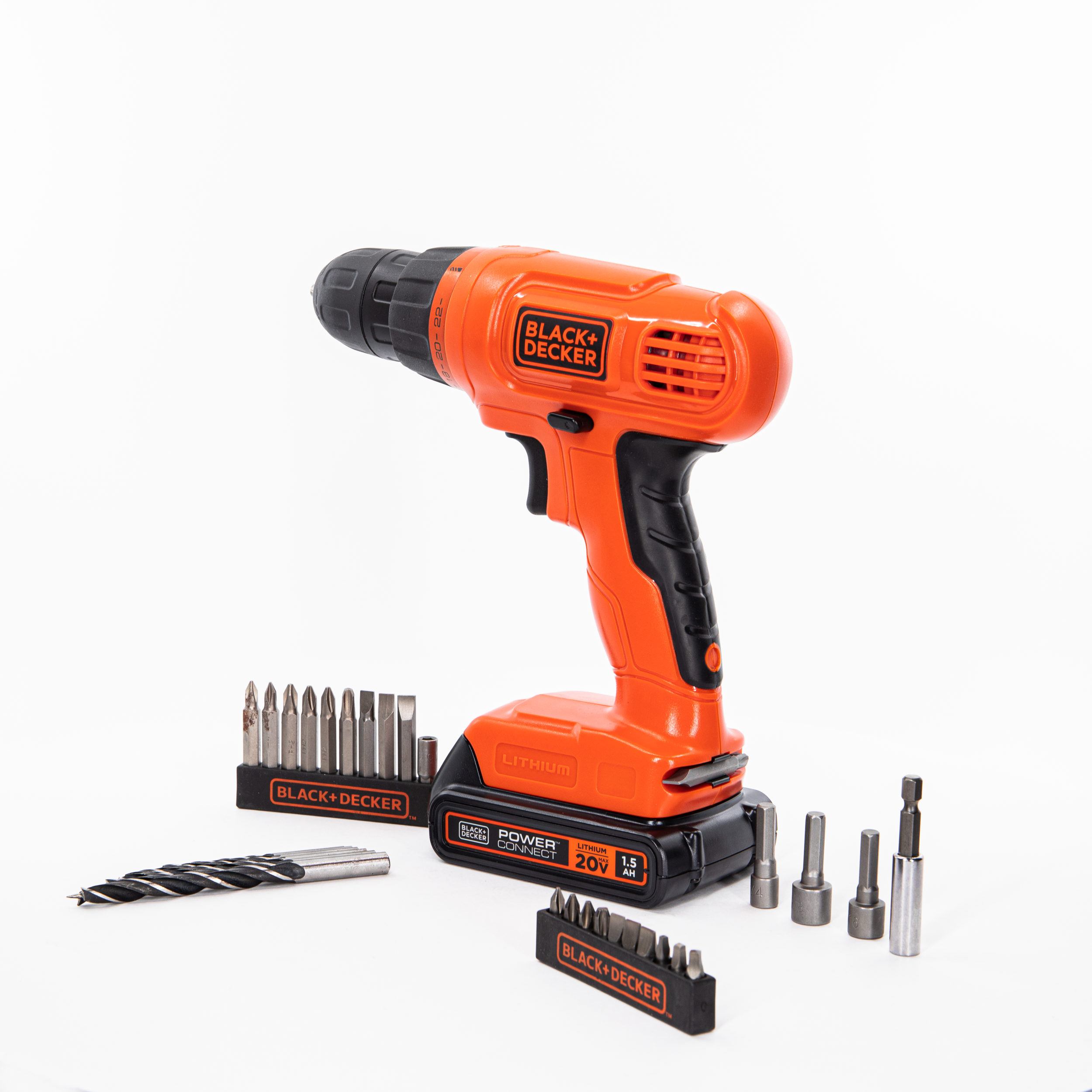 BLACK+DECKER 20V MAX POWER-CONNECT CORDLESS DRILLERDRIVER 30 PC KIT REVIEW.  