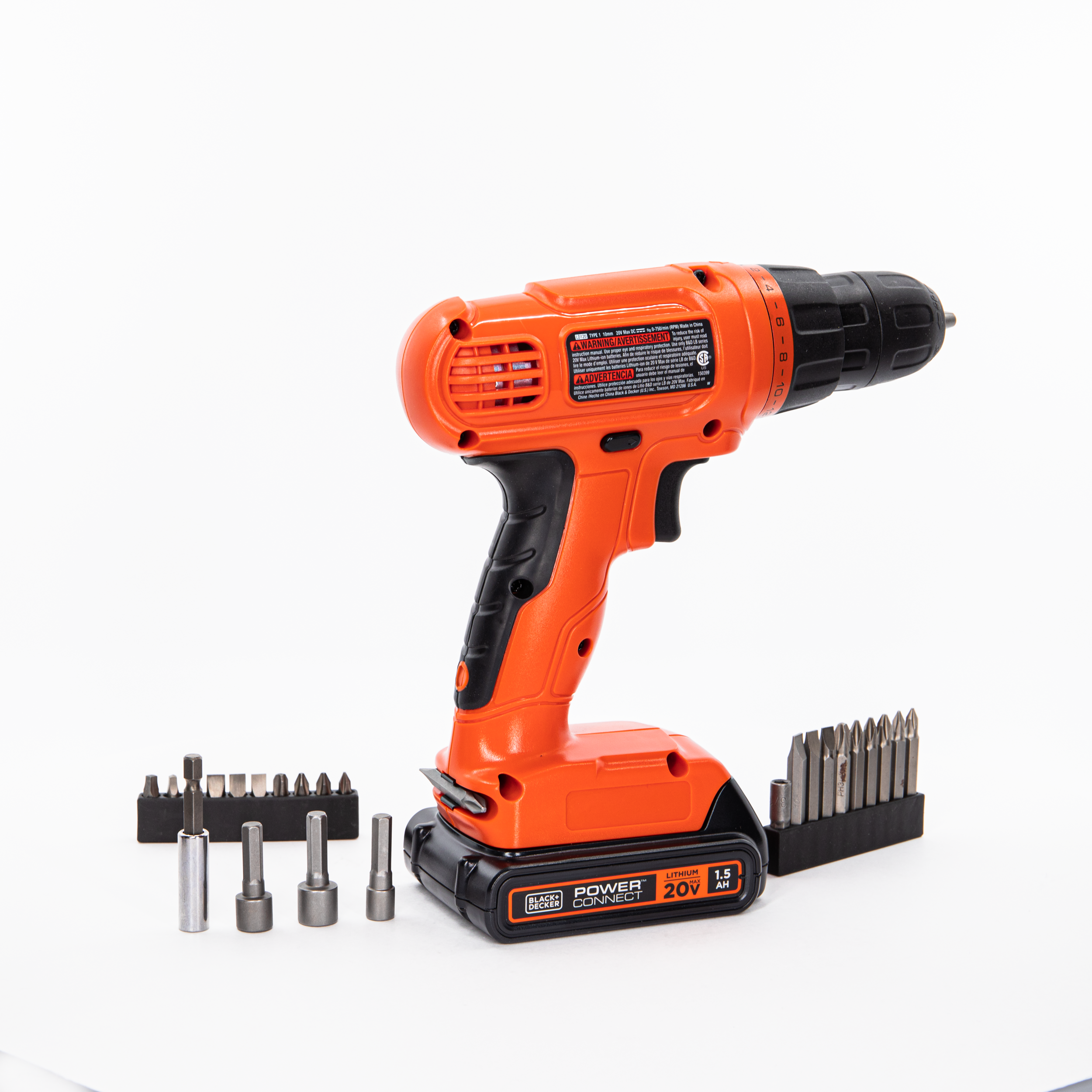 Black+Decker LD120 20V Max Cordless Drill Driver with 30 Piece Accessories