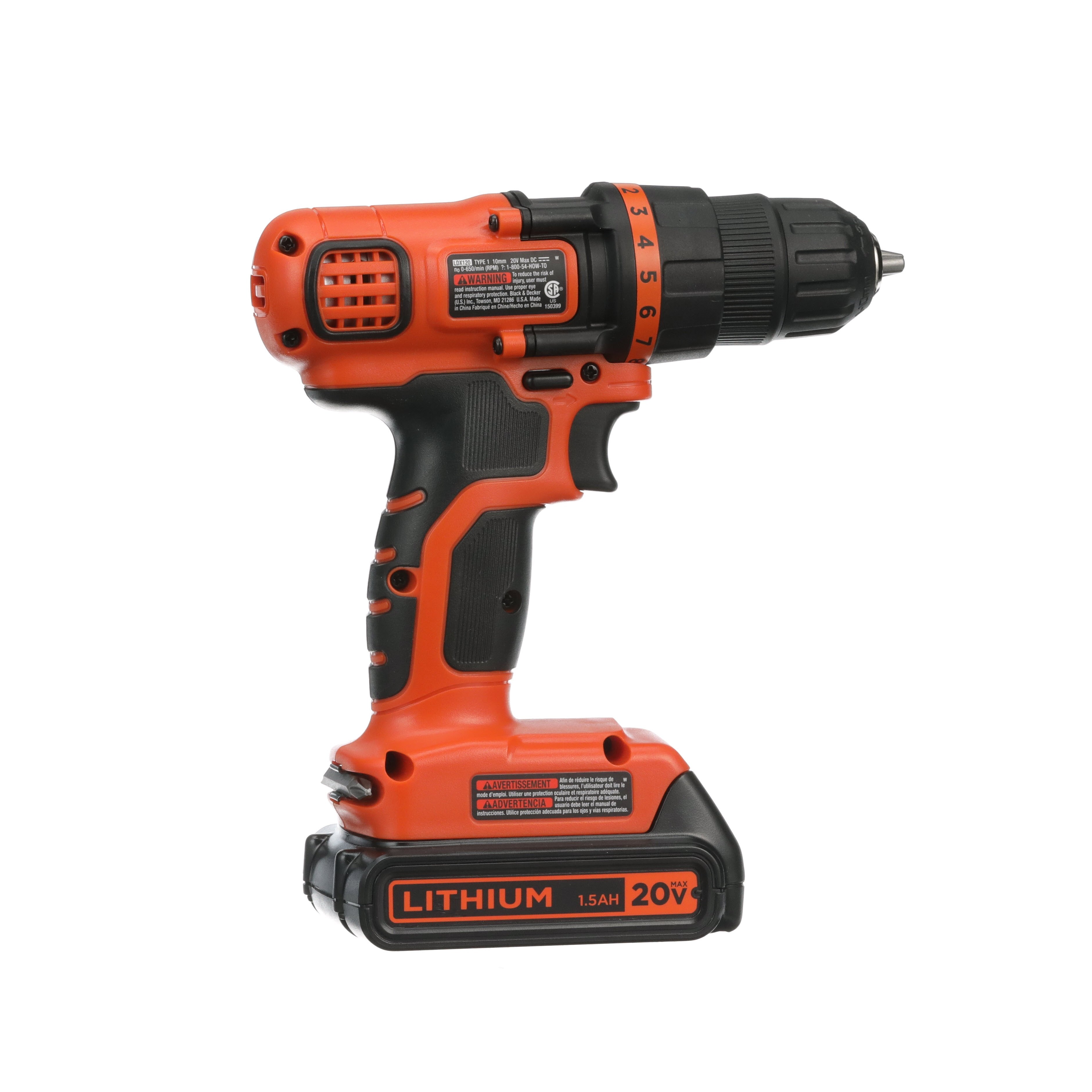 BLACK+DECKER 20-volt Max 3/8-in Cordless Drill (1-Battery Included