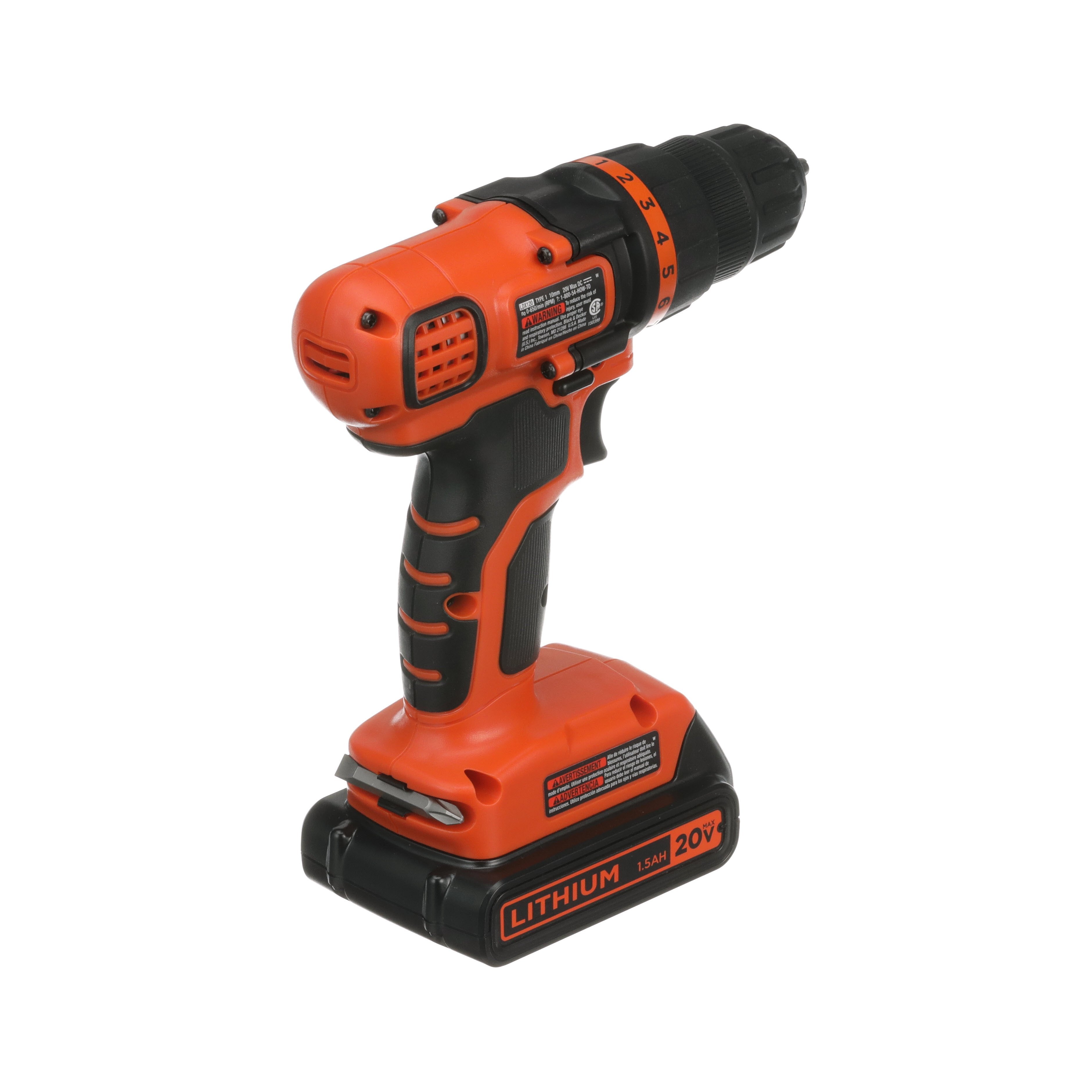 Black+Decker 20V MAX 3/8 in. Brushed Cordless Drill/Driver Kit