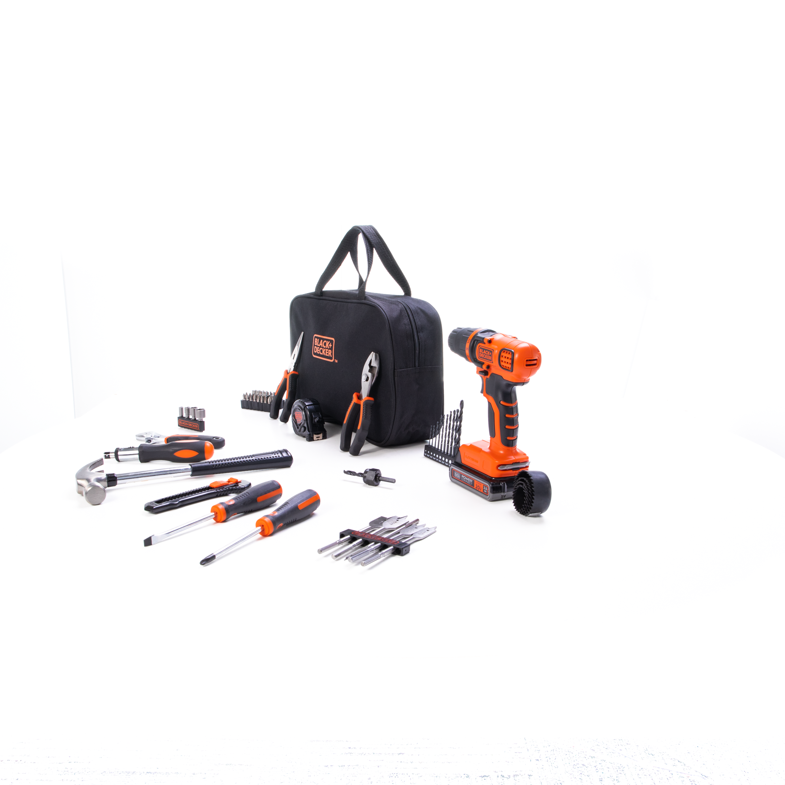 Black+Decker Black+Decker MAX 20V 68-Piece Cordless Drill & Tool Kit (1 x  20V Battery and 1 x Charger) Orange LDX120PK - Best Buy