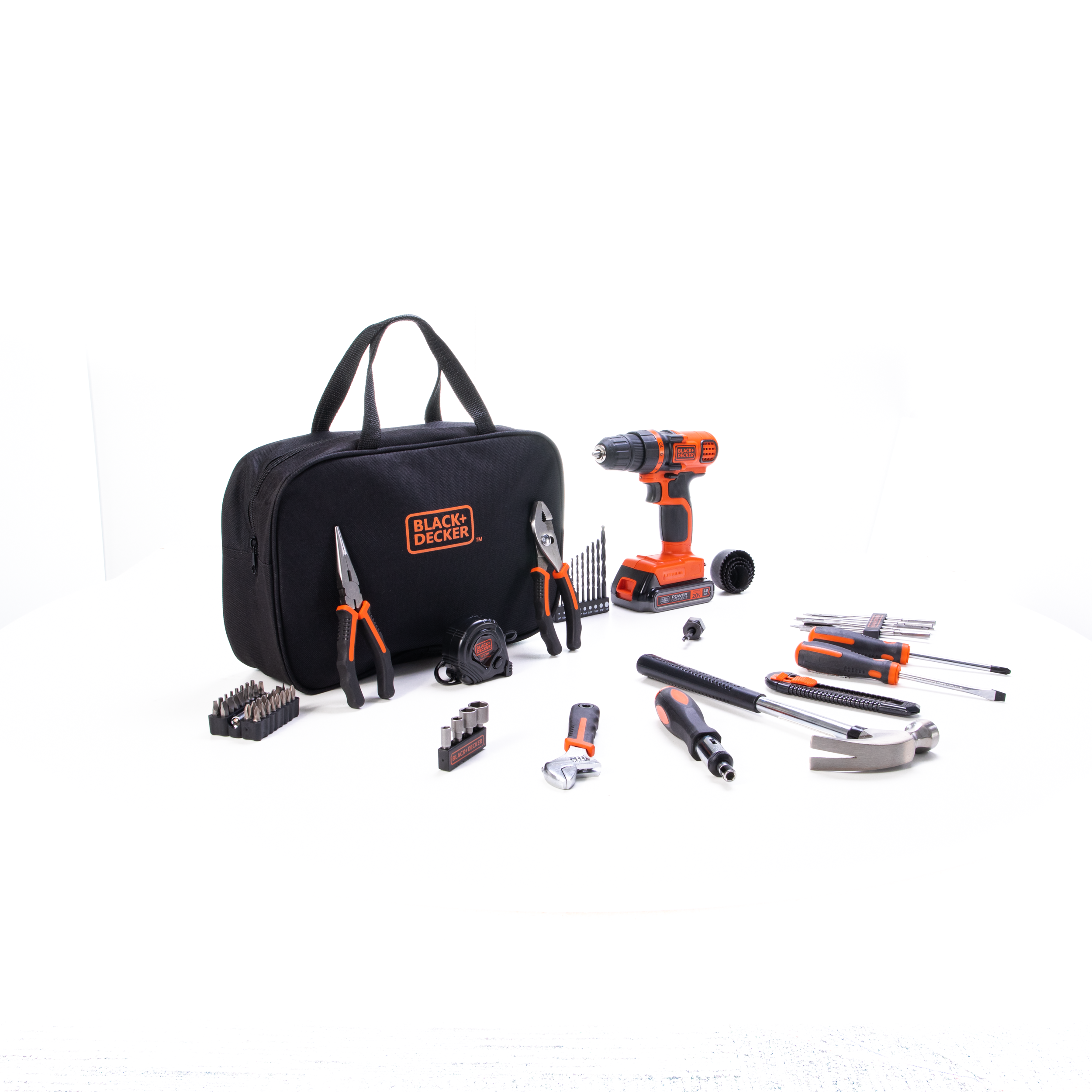 BLACK+DECKER 20-Volt MAX Drill Project Kit with 53-Pieces and Hard Case,  BCD70253PKWM 