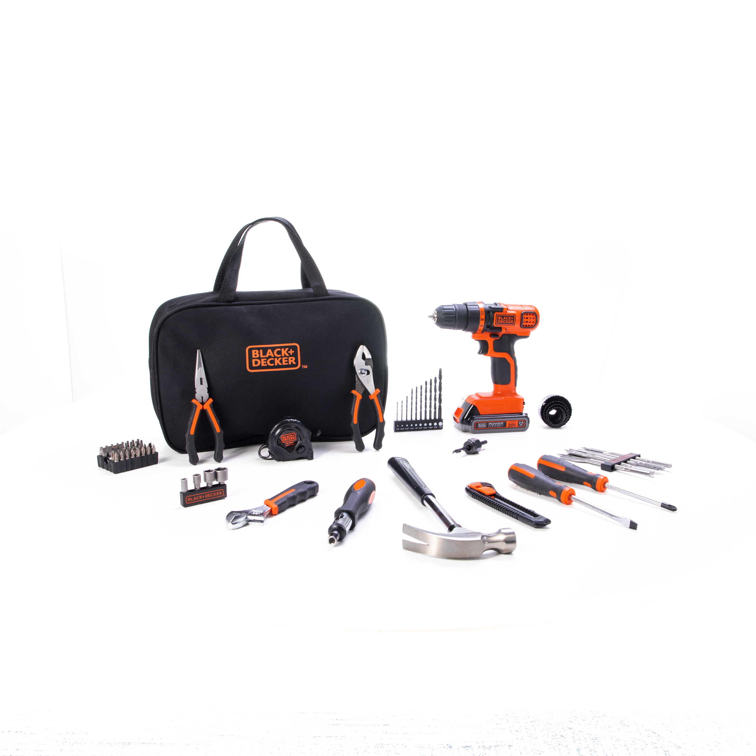 Black & Decker 20-Volt MAX Lithium-Ion 3/8 In. Cordless Drill Project Kit  (68-Piece) - Power Townsend Company