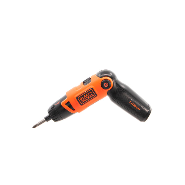 BLACK+DECKER Cordless Screwdriver with Pivoting Handle, Electric  Screwdriver, 180 RPM, 3.6V, Charger and 2 Hex Shank Bits Included (Li2000)