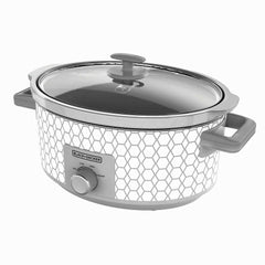 Front view of  7-Quart Slow Cooker-Geometric on white background