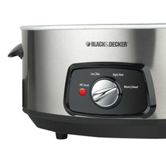 Stainless steel slow cooker.