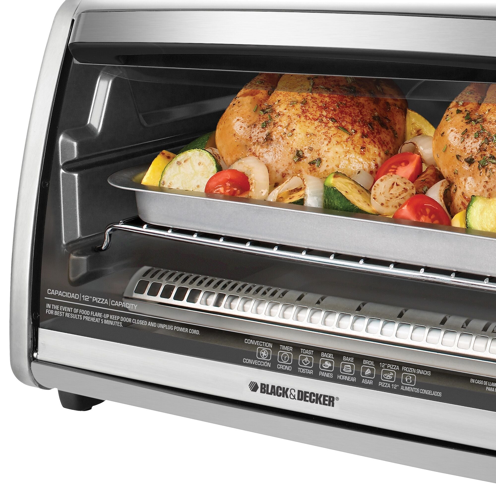 Black+Decker TO1675B Toaster Oven, 1500 W, 6-Slice, Stain