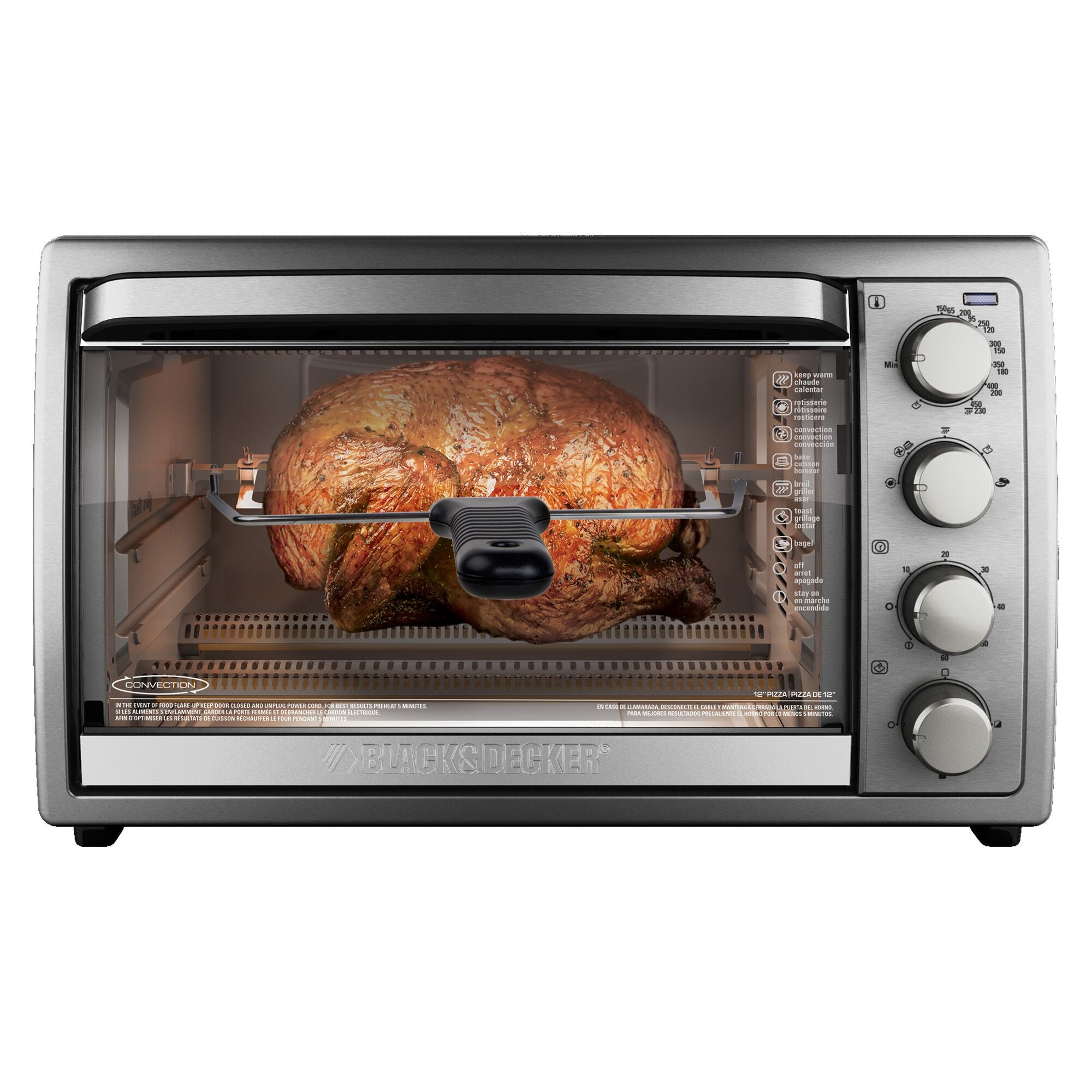 BLACK+DECKER 6-Slice Stainless Steel Convection Toaster Oven