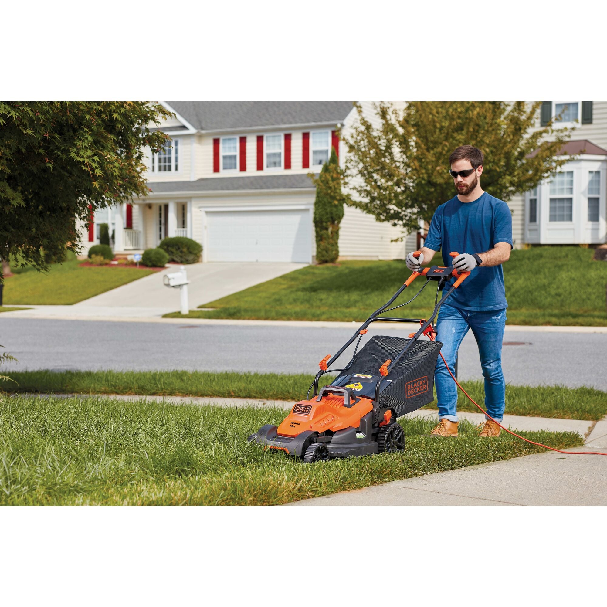 Electric Lawn Mower With Bike Handle, 15-Inch, 10-Amp, Corded