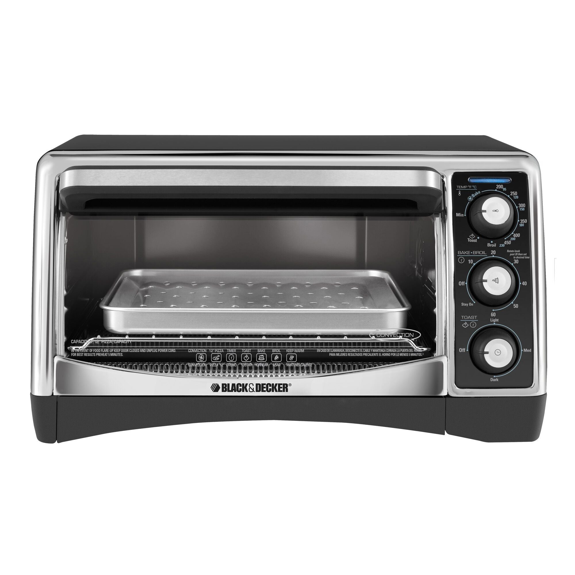 Black + Decker 6-Slice Stainless Steel/Black Convection Countertop Toaster  Oven