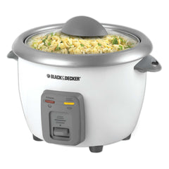  BLACK+DECKER Rice Cooker 3 Cups Cooked (1.5 Cups Uncooked) with  Steaming Basket, Removable Non-Stick Bowl, White: Home & Kitchen