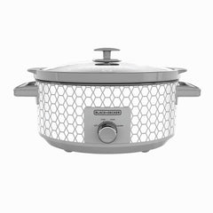 Front view of  7-Quart Slow Cooker-Geometric on white background