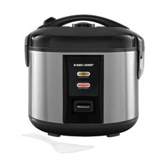 BLACK+DECKER 6-Cup Rice Cooker with Steaming Basket, White, RC506 